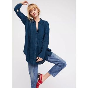 Free People Cozy Nights Tunic in Blue